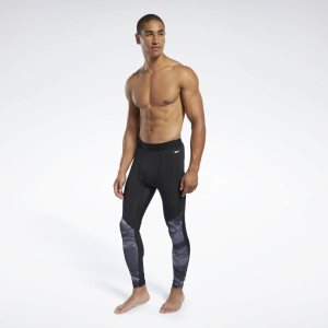 Legginsy Męskie Reebok Speedwick Compression Czarne PL 47WPFXA